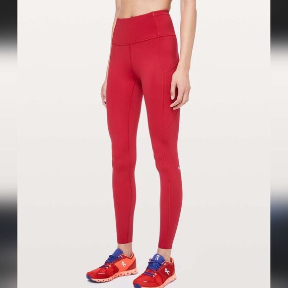 Lululemon Swift Speed High Rise Tight 28” Dark Red Size 2 media phone pockets - Picture 1 of 7